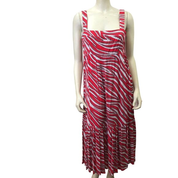 MICHAEL KORS $175 Zebra Square Neck‎ Sleeveless Midi Dress SZ SM NWT - Picture 4 of 13